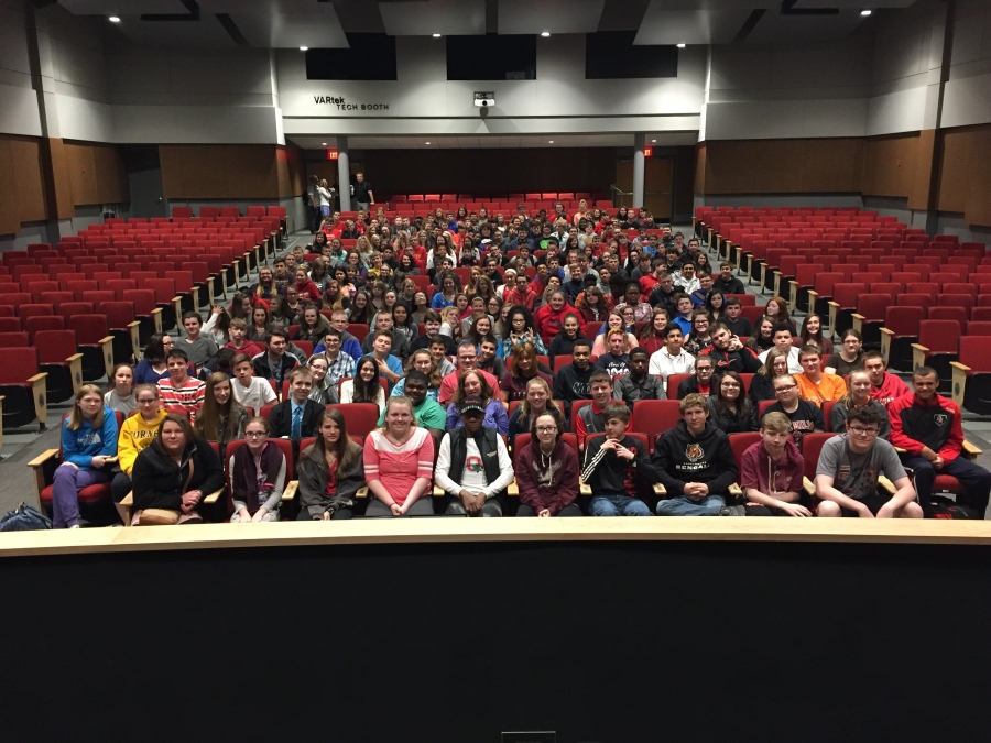 OHHS freshmen seated in the auditorium